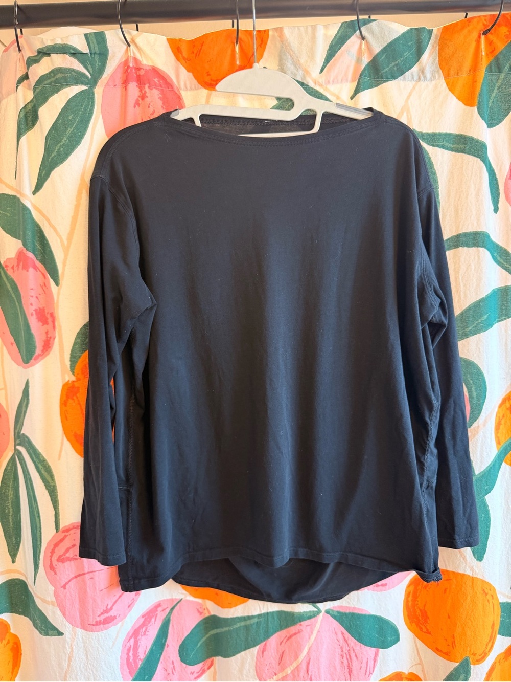 lululemon athletica Black Long-Sleeve Boatneck Top